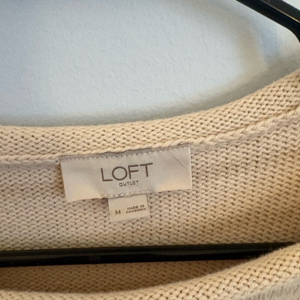 LOFT Stripped Beige Women's Sweater, size M never worn.